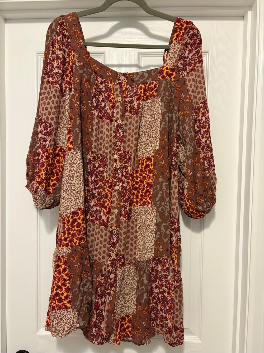 Easel Boho Patchwork Tie-Back Mini Dress NWT - Picture 3 of 7